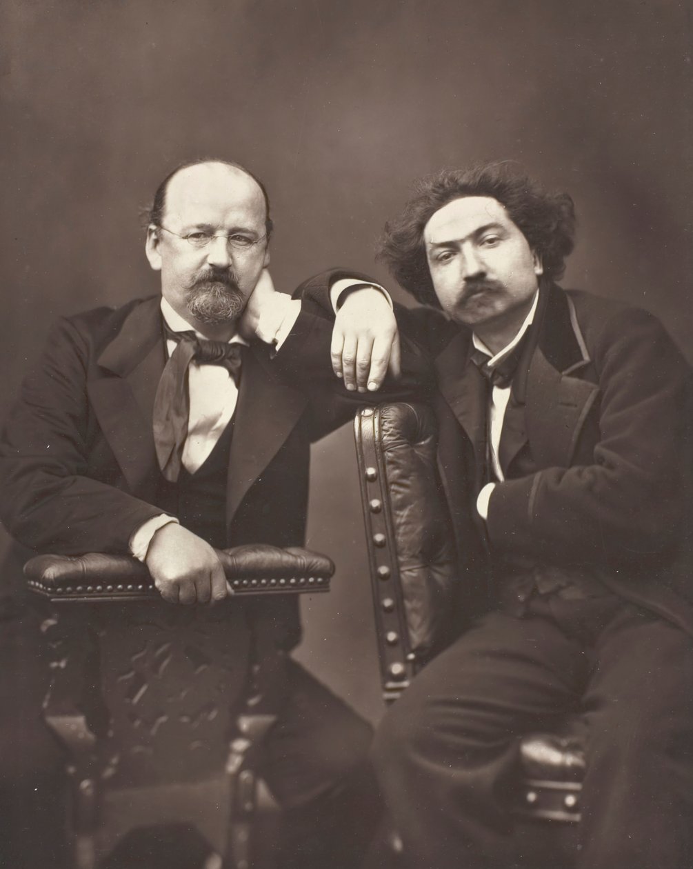 Émile Erckmann fransk forfatter, 1822-1899 og Alexandre Chatrian fransk forfatter, 1826-1890, ca. 1876 af Pierre Petit