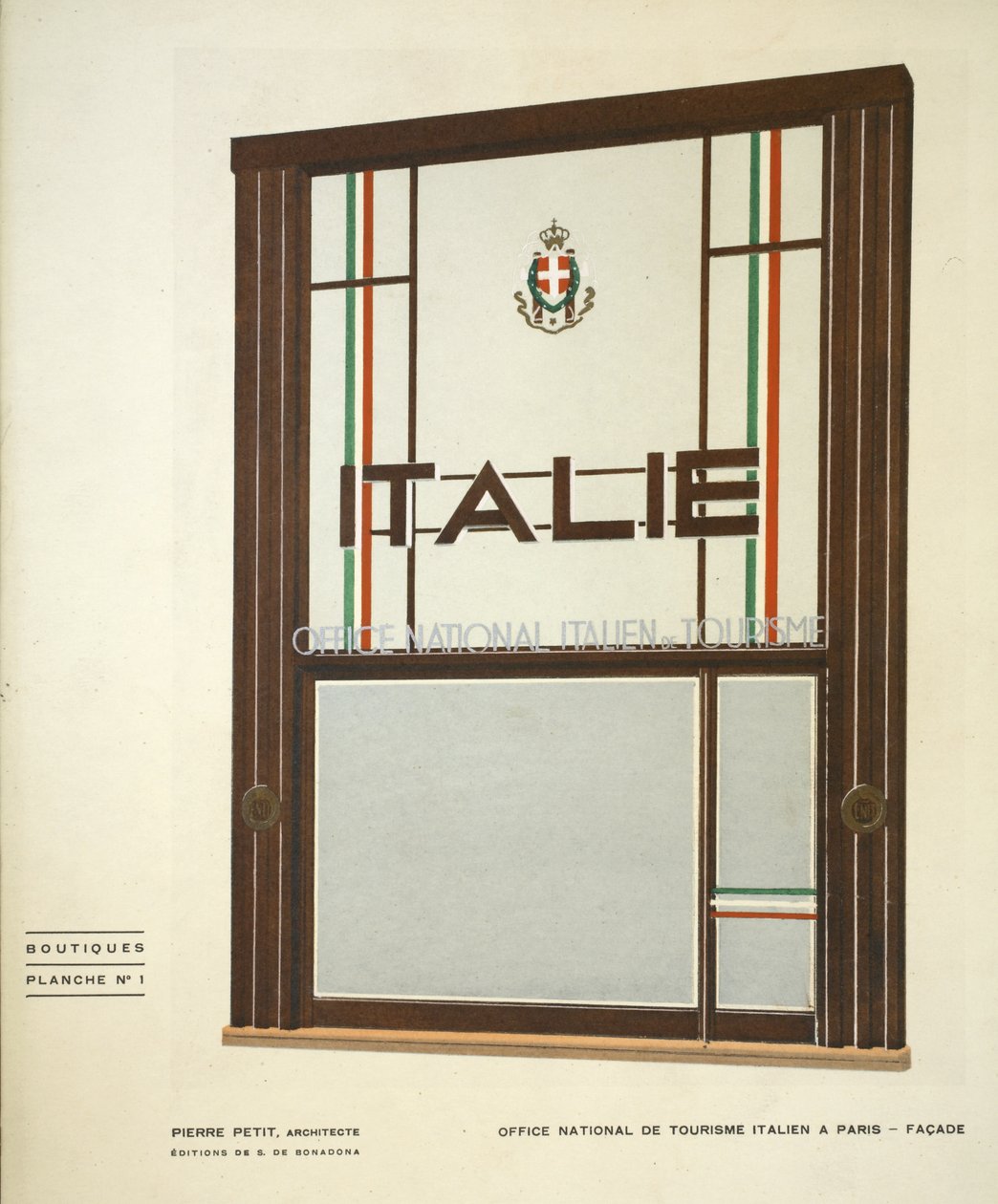 Office National de Tourisme Italien A Paris, Pierre Petit, Boutiques, Henry Delacroix, Editions S De Bonadona, Paris, slutningen af ​​1920