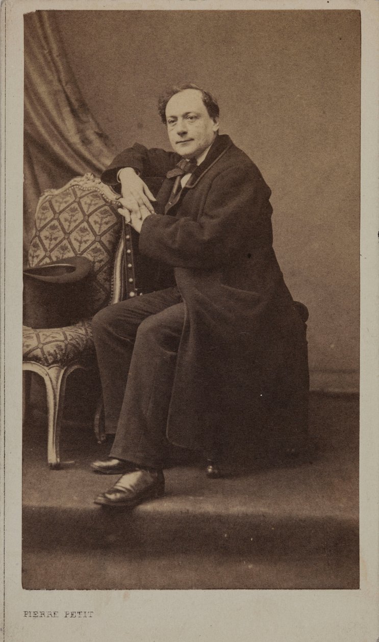 Portræt af digteren Théodore de Banville 1823-1891. af Pierre Petit