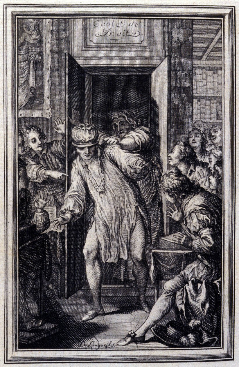 Kong Candaule og cand.jur. - i "" Tales et nouvelles en vers"" af Jean La Fontaine. 1776. Illustration af P.P. Choffard. af Pierre Philippe Choffard