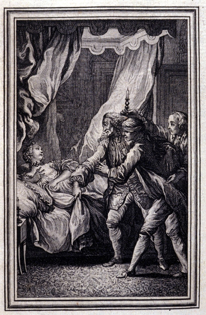 La Mandragore - i "Fortællinger og noveller på vers" af Jean La Fontaine. 1776. Illustration af P.P. Choffard. af Pierre Philippe Choffard
