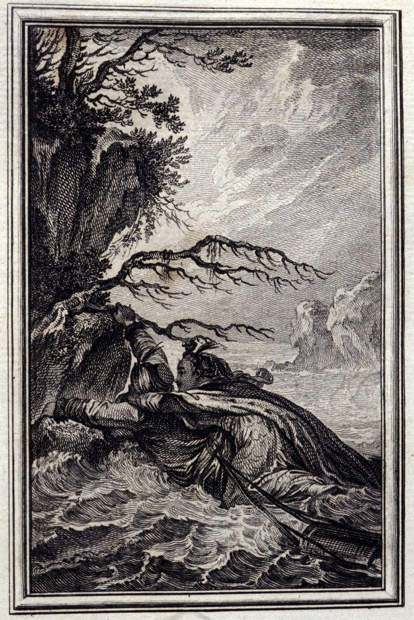 La fiancee du roi de Garbe - i "Tales et nouvelles en vers" af Jean La Fontaine. 1776. Illustration af P.P. Choffard. af Pierre Philippe Choffard