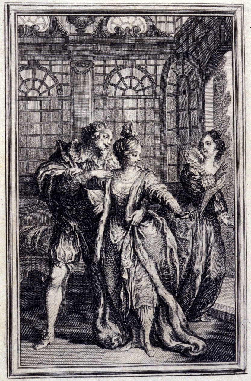 La fiancee du roi de Garbe - i "Tales et nouvelles en vers" af Jean La Fontaine. 1776. Illustration af P.P. Choffard. af Pierre Philippe Choffard