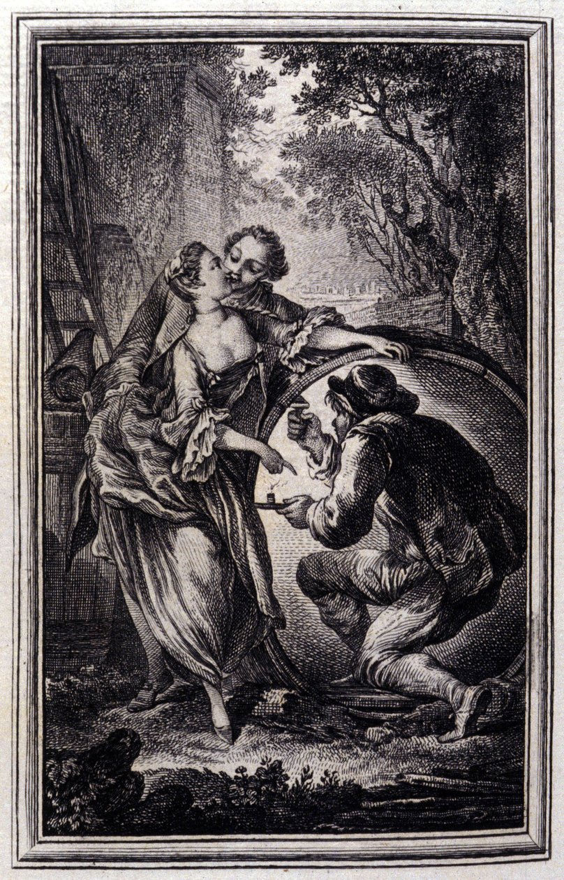 Le Cuvier - i "" Fortællinger og noveller i vers "" af Jean La Fontaine. 1776. Illustration af P.P. Choffard. af Pierre Philippe Choffard