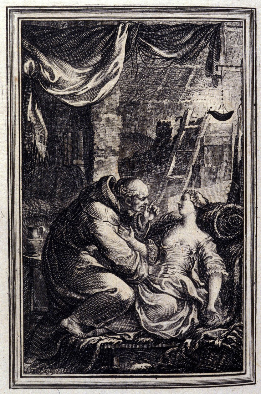 Djævelen i helvede - i "Fortællinger og noveller på vers" af Jean La Fontaine. 1776. Illustration af P.P. Choffard. af Pierre Philippe Choffard