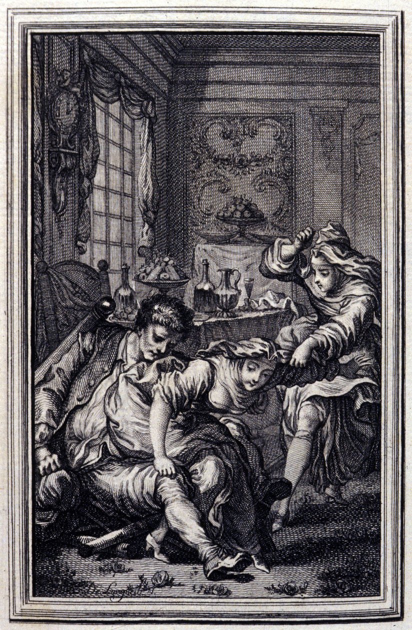 Le bat - i "Fortællinger og noveller på vers" af Jean La Fontaine. 1776. Illustration af P.P. Choffard. af Pierre Philippe Choffard