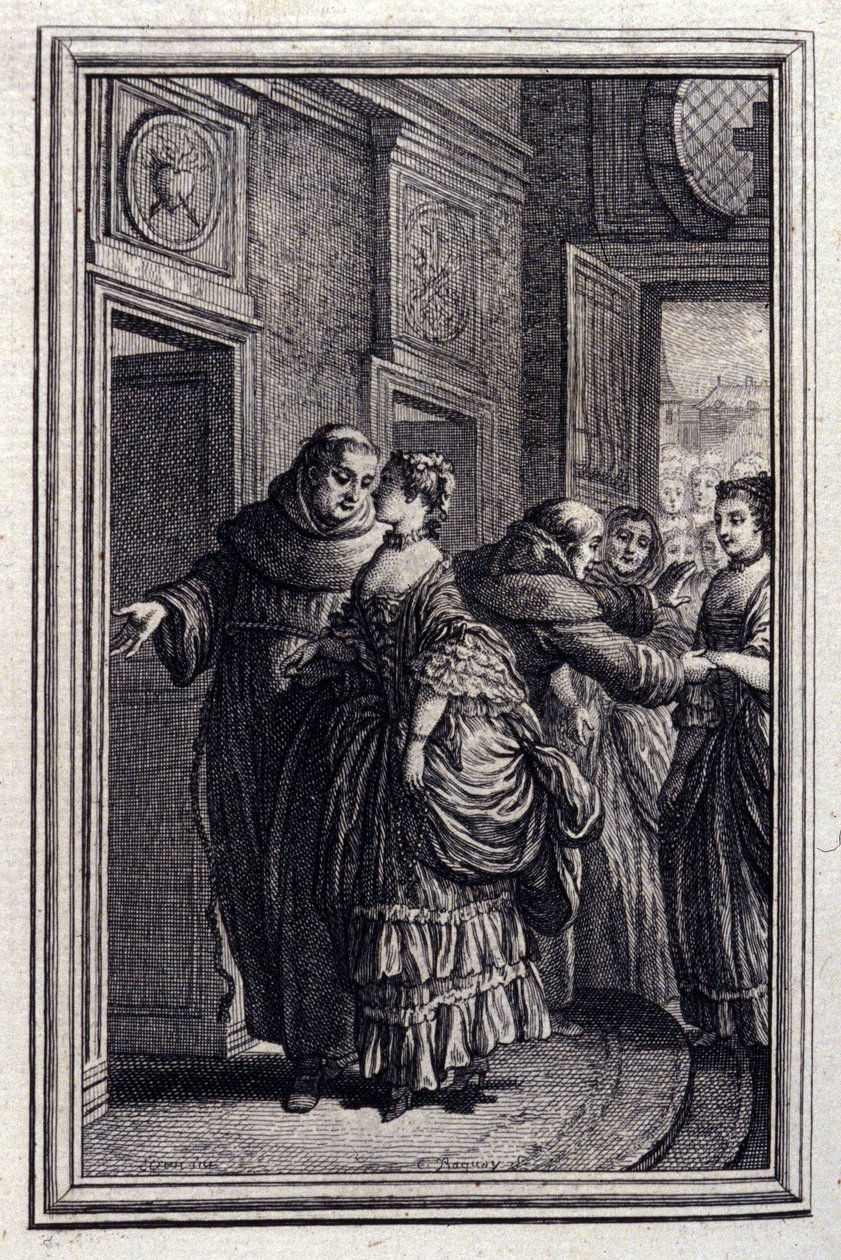 Les Freres de Catalunya - i "" Fortællinger og noveller i vers "" af Jean La Fontaine. 1776. Illustration af P.P. Choffard. af Pierre Philippe Choffard