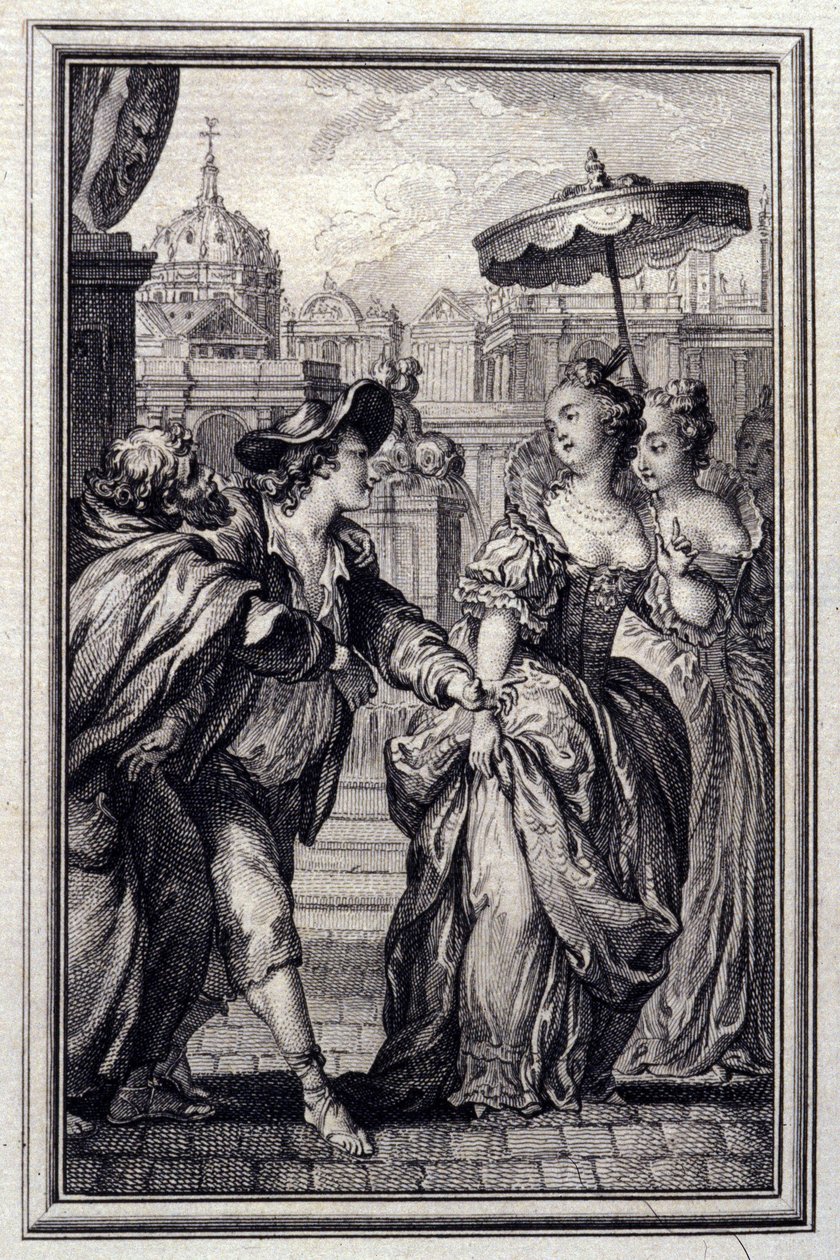 Les Oies du Pere Philippe - i "Tales et nouvelles en vers" af Jean La Fontaine. 1776. Illustration af P.P. Choffard. af Pierre Philippe Choffard