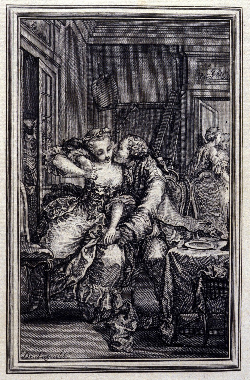 Les Remis - i "Fortællinger og noveller på vers" af Jean La Fontaine. 1776. Illustration af P.P. Choffard. af Pierre Philippe Choffard