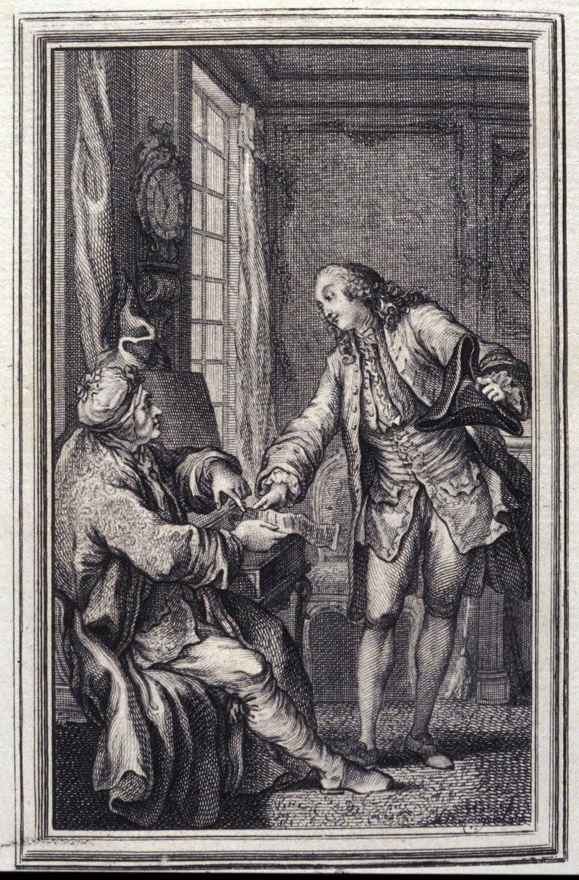 Les confeux indiscrets - i "Tales et nouvelles en vers" af Jean La Fontaine. 1776. Illustration af P.P. Choffard. af Pierre Philippe Choffard