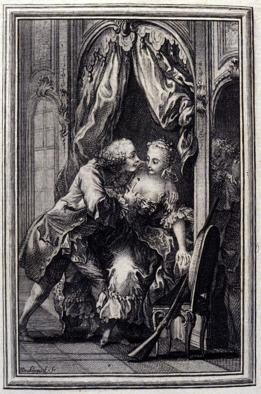 Misforståelser - i "" Fortællinger og noveller på vers"" af Jean La Fontaine. 1776. Illustration af P.P. Choffard. af Pierre Philippe Choffard