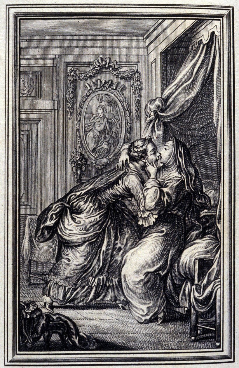 The Couturiere - i ""Fortællinger og noveller på vers"" af Jean La Fontaine. 1776. Illustration af P.P. Choffard. af Pierre Philippe Choffard