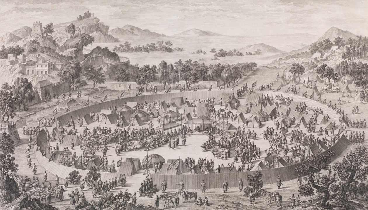Høvdingen Uš-Turfan og hans bys nederlag, 1774. af Pierre Philippe Choffard