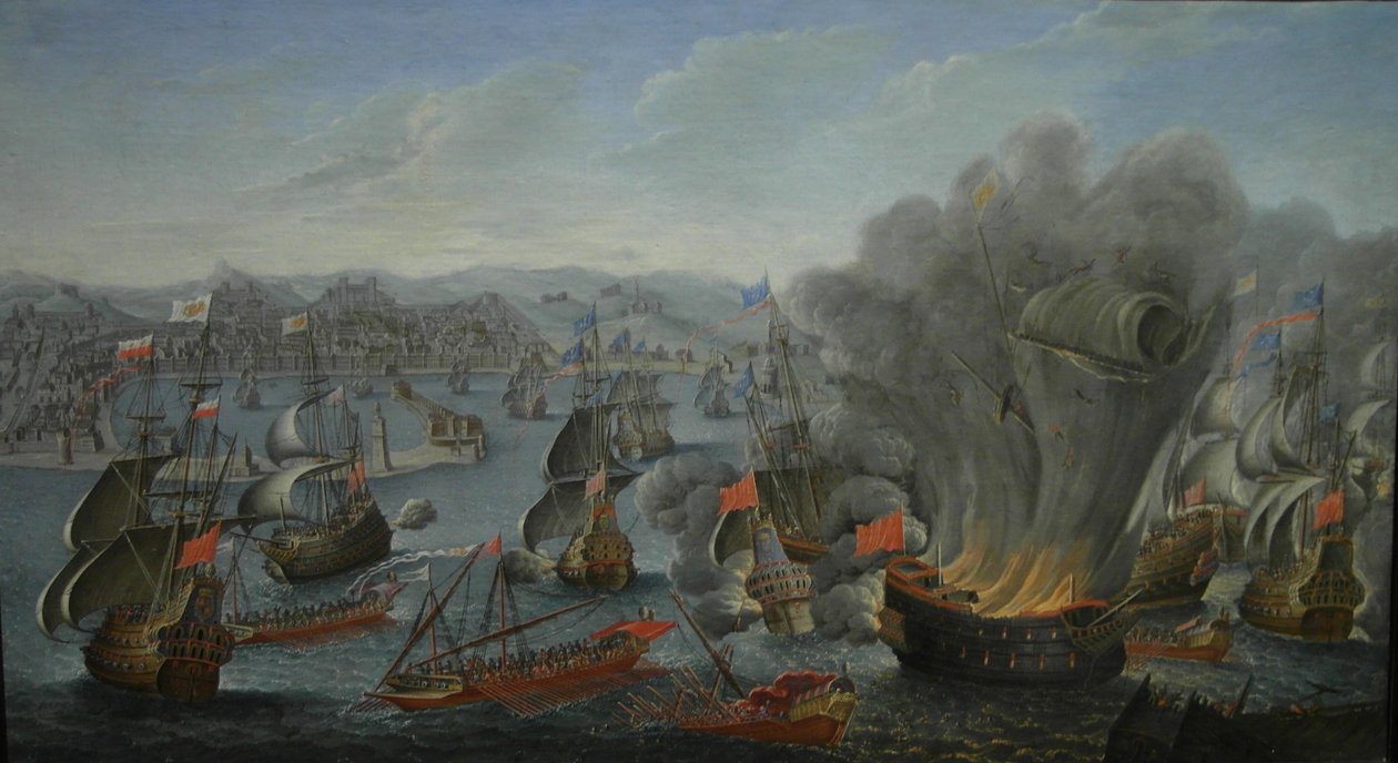 CombateNavalDePalermo16760602PierrePuget1677 af Pierre Puget