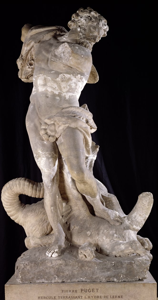 Hercules kæmper mod Lernaean Hydra af Pierre Puget