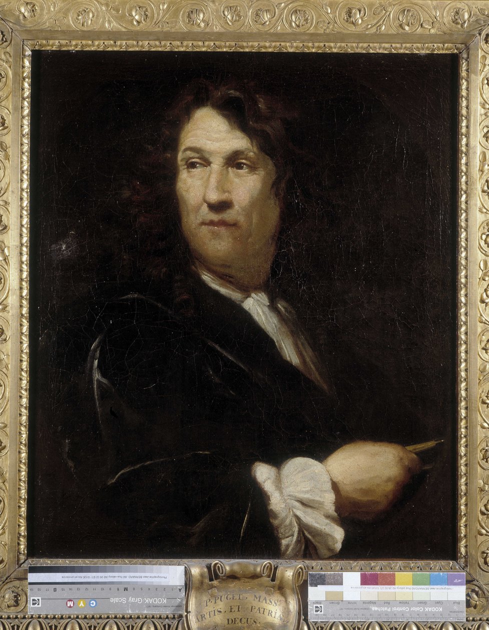 Manden med et kompas eller portræt af Gaspard Puget (1615-c. 1683, fransk arkitekt) (olie på lærred) af Pierre Puget