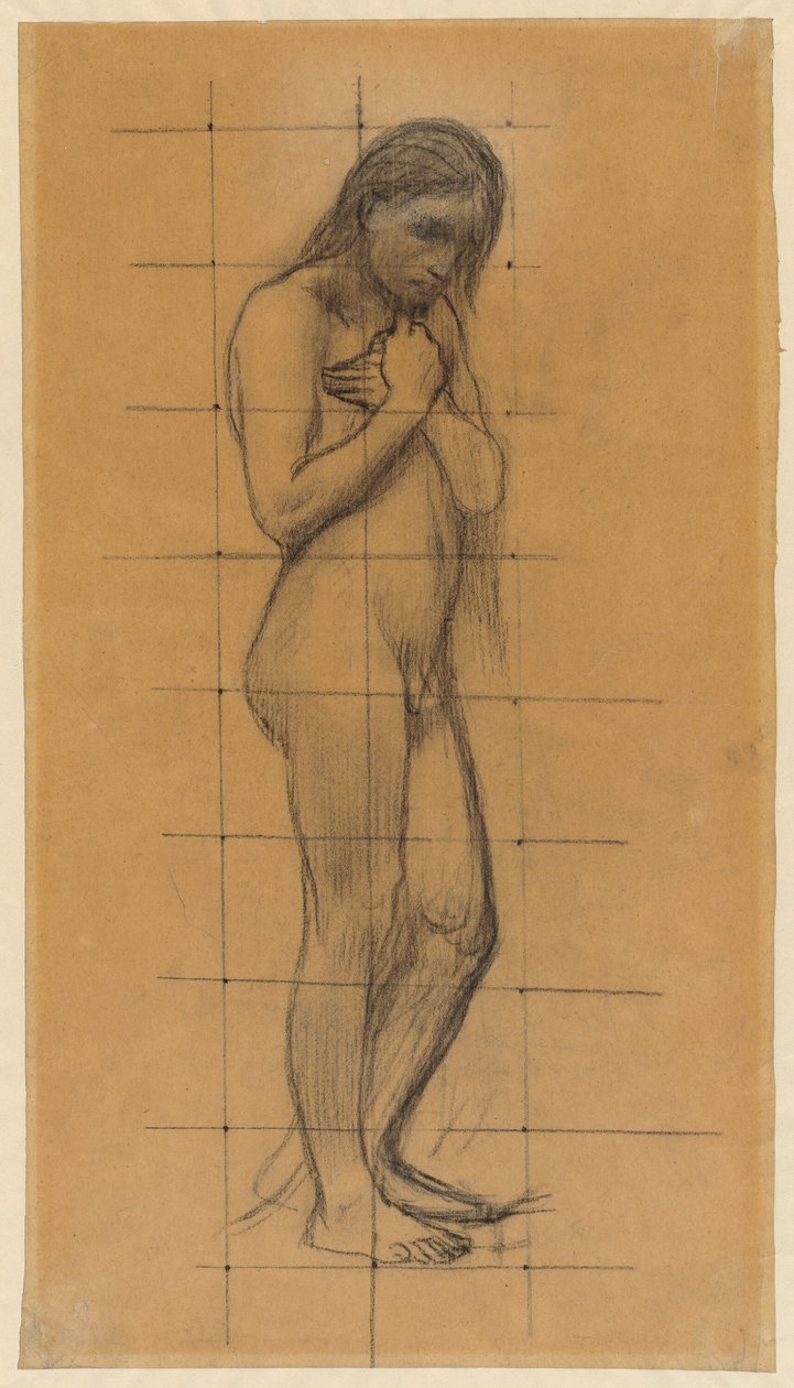 En stående mandlig nøgen af Pierre Puvis de Chavannes