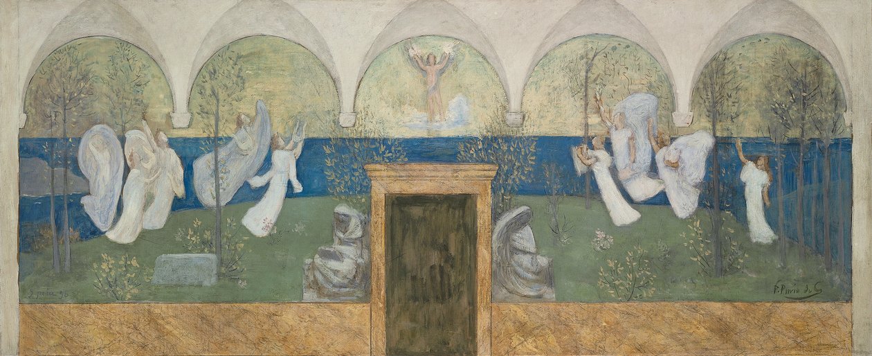 Et forberedende maleri til The Inspiring Muses acclaim the Genius, Messenger of Light, 1895 af Pierre Puvis de Chavannes