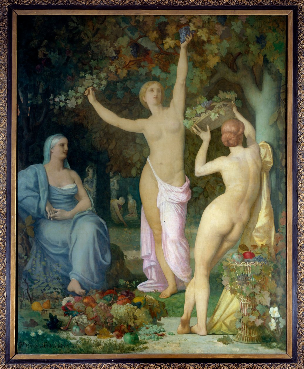 Efterårsmaleri af Pierre Puvis de Chavannes (1824-1898) 1864 søn. 2,85x2,26 m Lyon, Museum of Fine Arts af Pierre Puvis de Chavannes