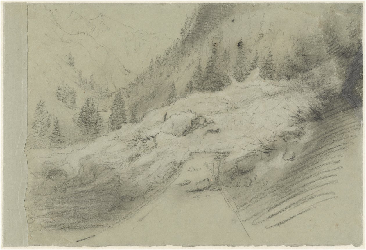 Lavine i et alpelandskab af Pierre Puvis de Chavannes