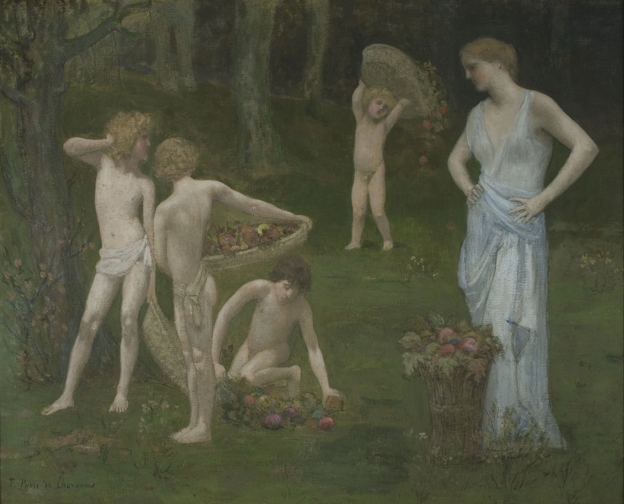 Børn i en frugthave, ca. 1886-1888 af Pierre Puvis de Chavannes