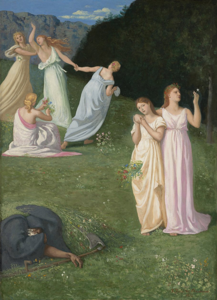 Døden og jomfruerne, 1872 af Pierre Puvis de Chavannes