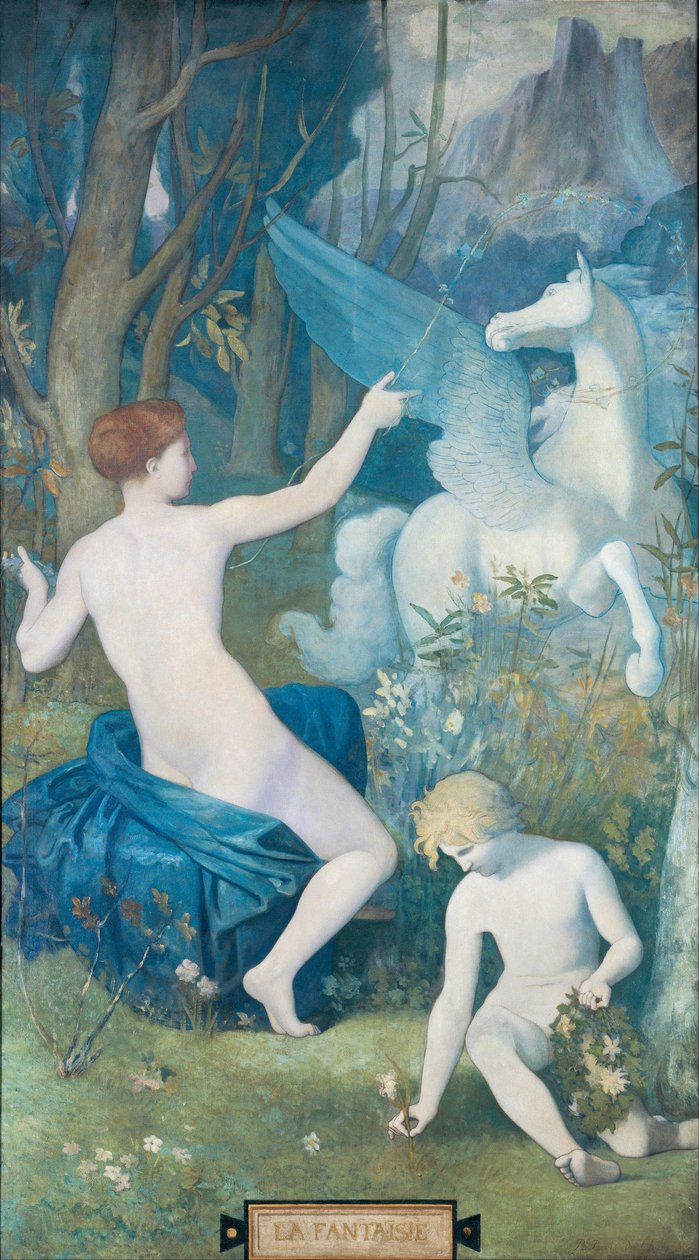 Fantasy af Puvis de Chavannes, Pierre Cecil (1824-1898) af Pierre Puvis de Chavannes