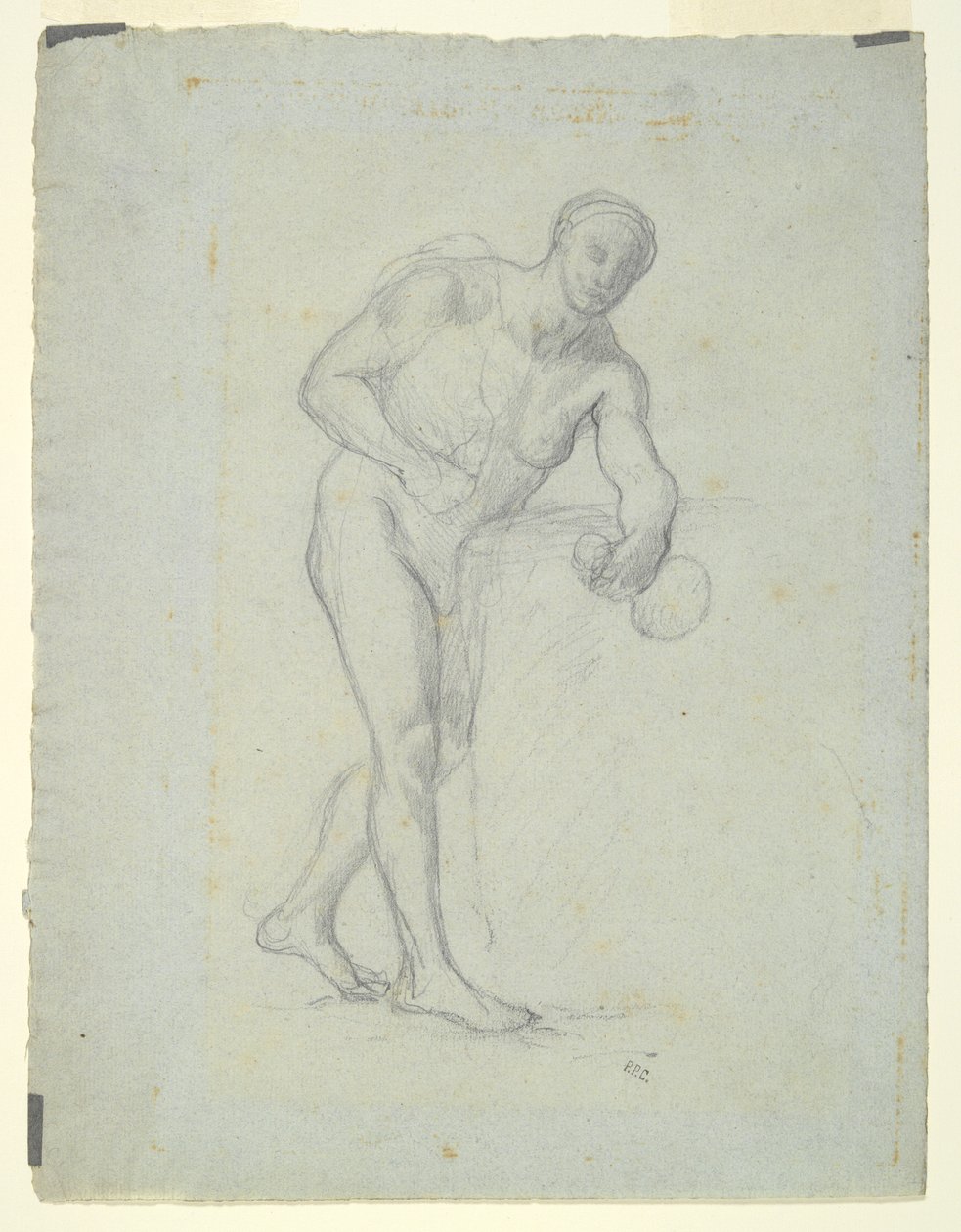 Nøgen figur med en kolbe af Pierre Puvis de Chavannes