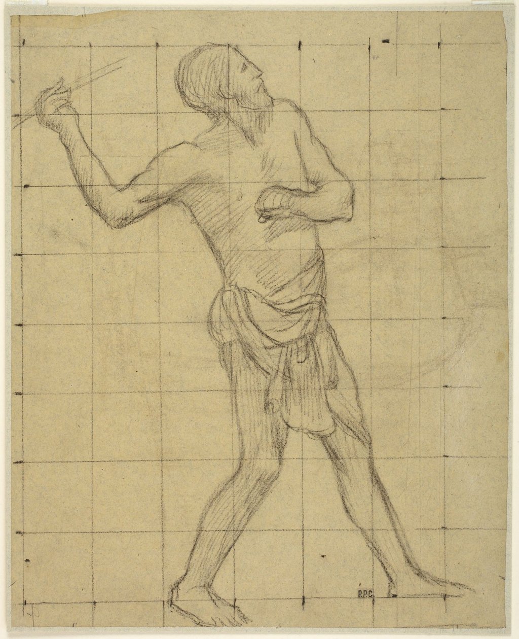 Picardisk spydkaster, studie til Pro Patria Ludus, Amiens, Musée de Picardie af Pierre Puvis de Chavannes