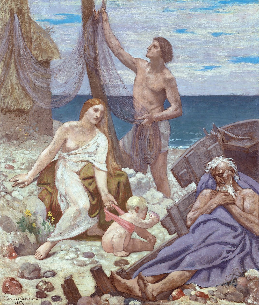 Fiskerens familie, 1887 af Pierre Puvis de Chavannes