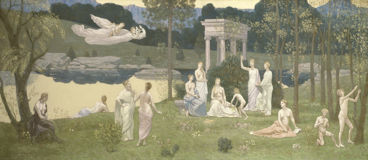 Den hellige lund, kunstens og musernes elskede af Pierre Puvis de Chavannes