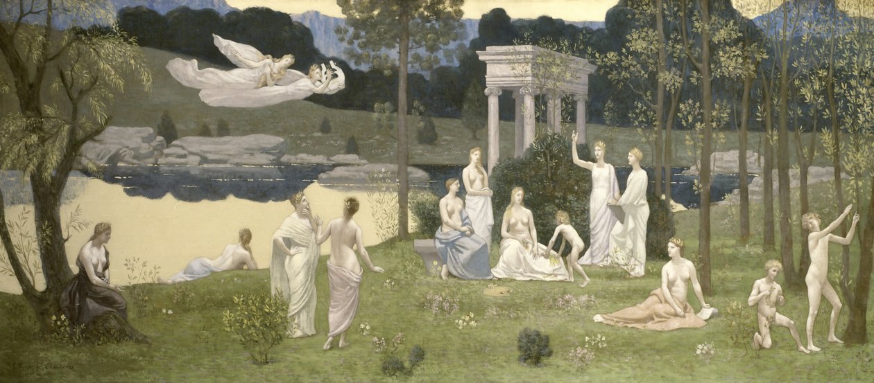 Den hellige lund, kunstens og musernes elskede, 1884-89 af Pierre Puvis de Chavannes