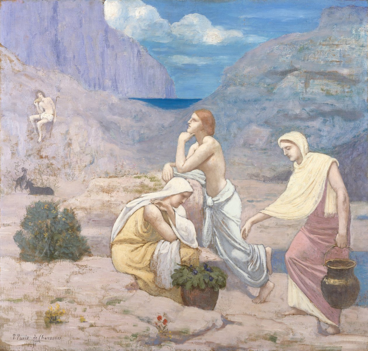Hyrdernes sang, 1891 af Pierre Puvis de Chavannes