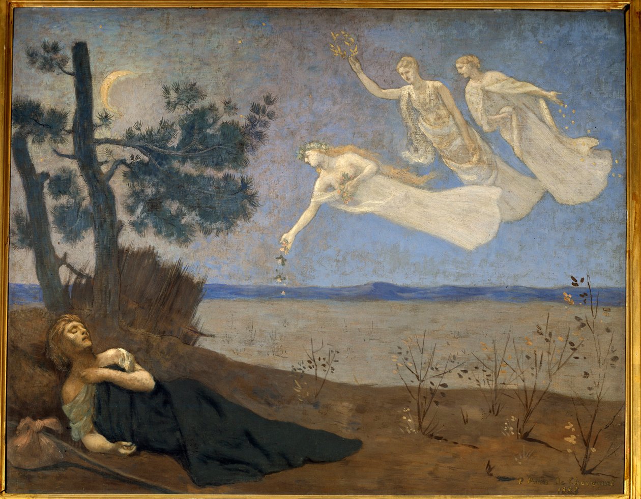 Drømmen. Maleri af Pierre Puvis De Chavannes (1824-1898) af Pierre Puvis de Chavannes