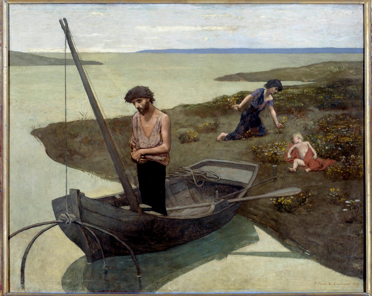 Den fattige fisker Maleri af Pierre Puvis de Chavannes (1824-1898) 1881 søn. 1,55x1,92 m Paris, musee d