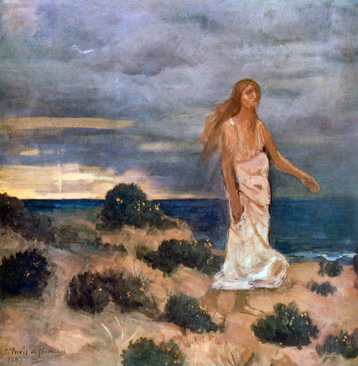 Kvinde på stranden, 1887 af Pierre Puvis de Chavannes