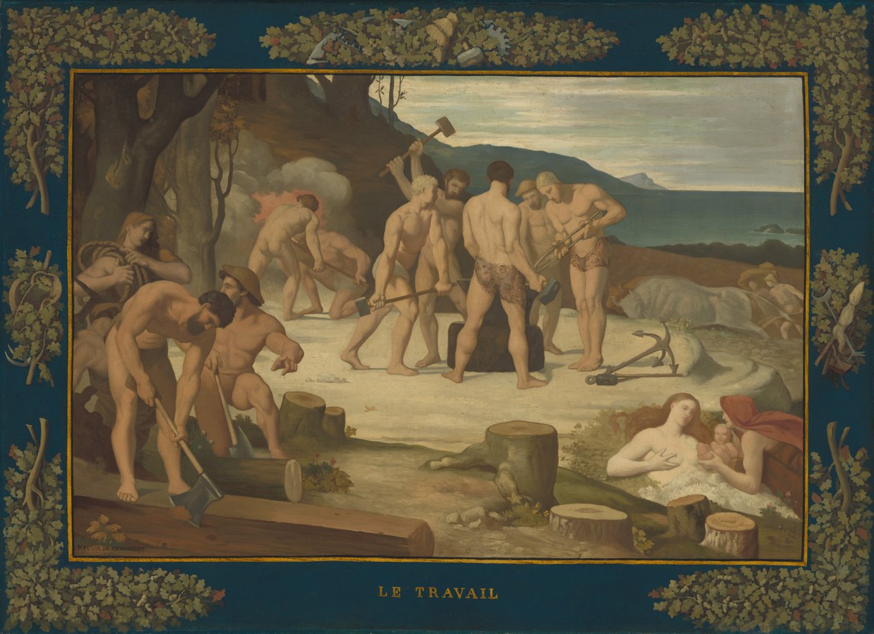 arbejde, c. 1863. af Pierre Puvis de Chavannes