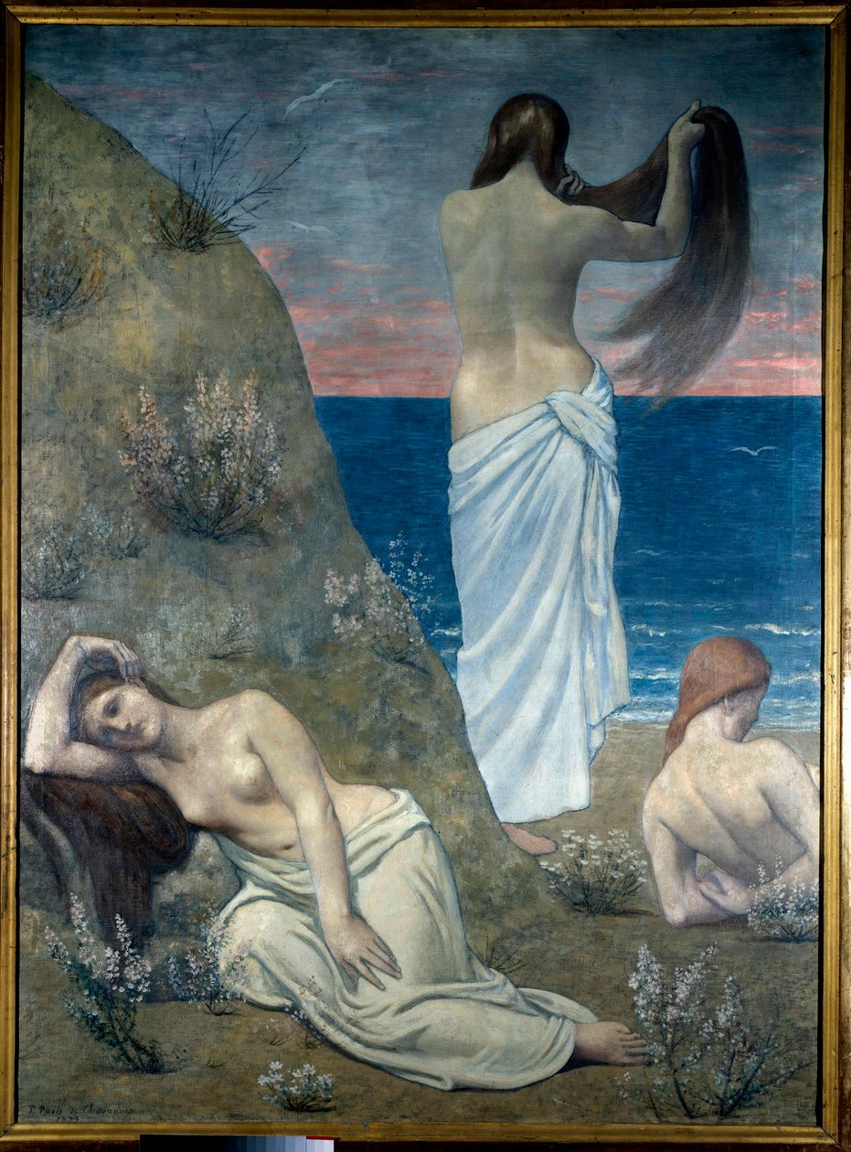 Unge piger ved havet af Pierre Puvis de Chavannes