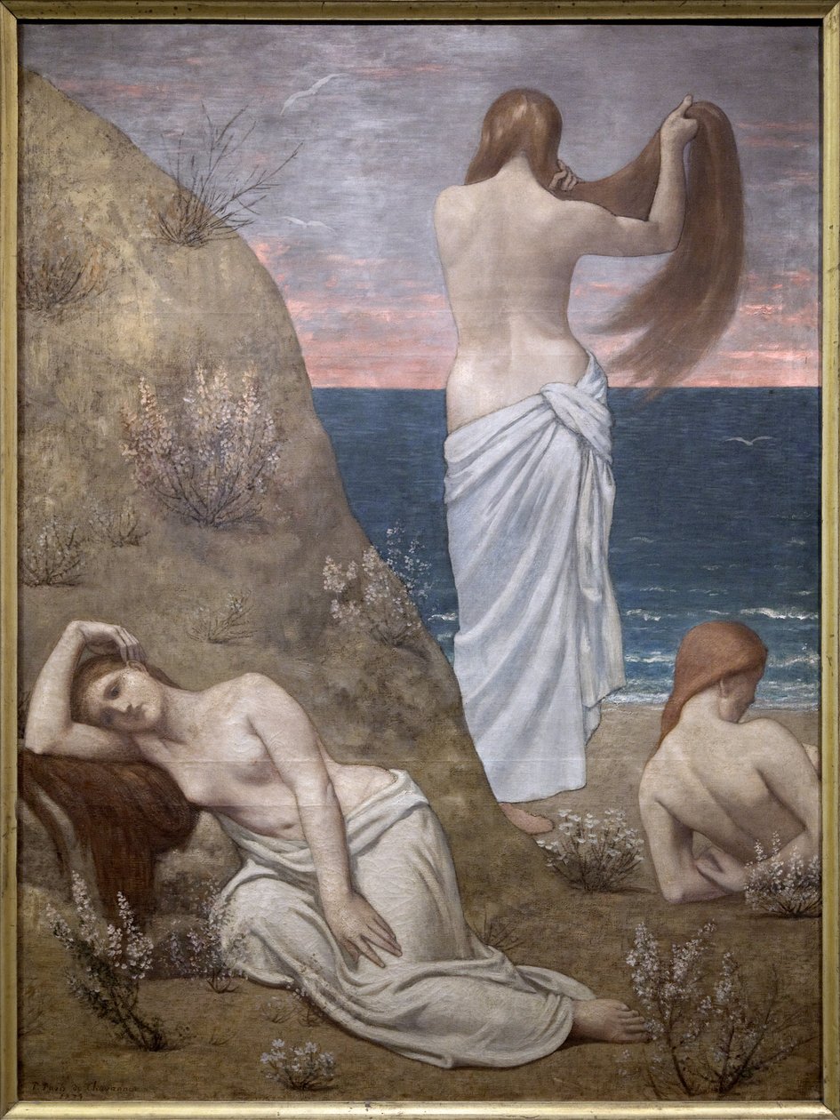 Unge piger ved havet af Pierre Puvis de Chavannes