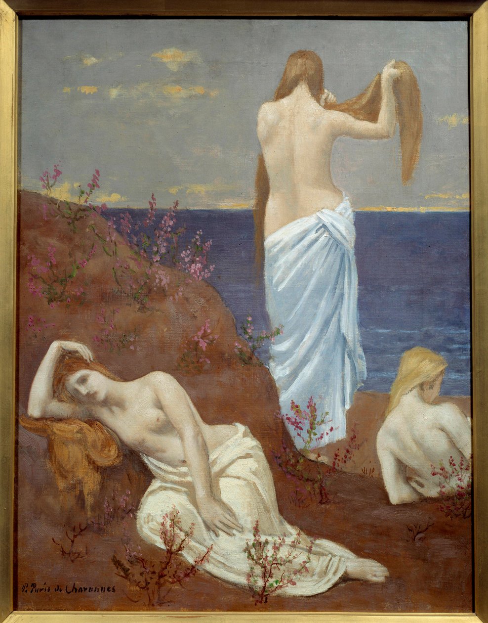 Unge piger ved havet Maleri af Pierre Puvis de Chavannes (1824-1898) 1879 Olie på lærred, Dim. 0,61x0,47 m Paris, Musee d