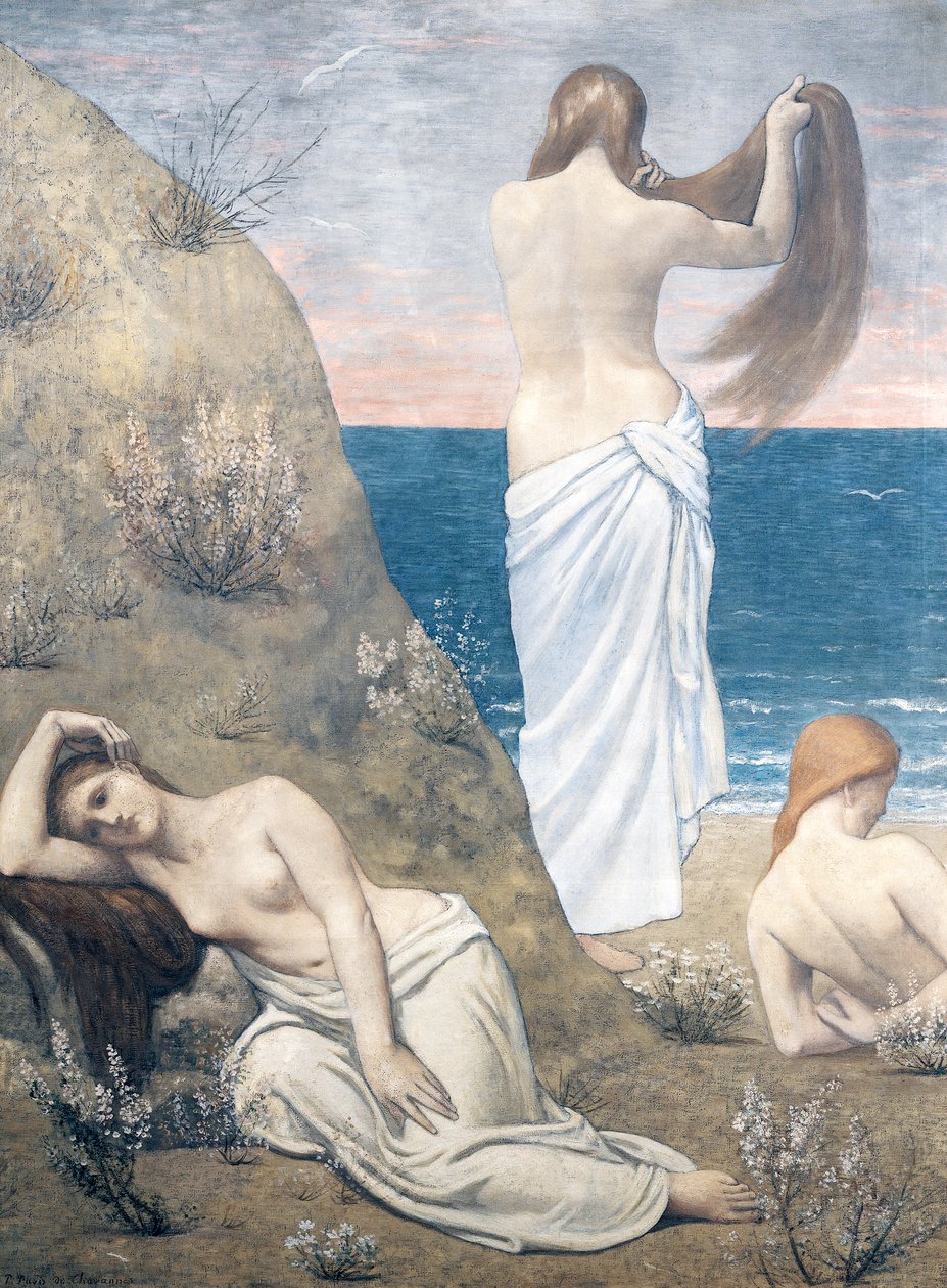 Unge piger ved havet af Pierre Puvis de Chavannes