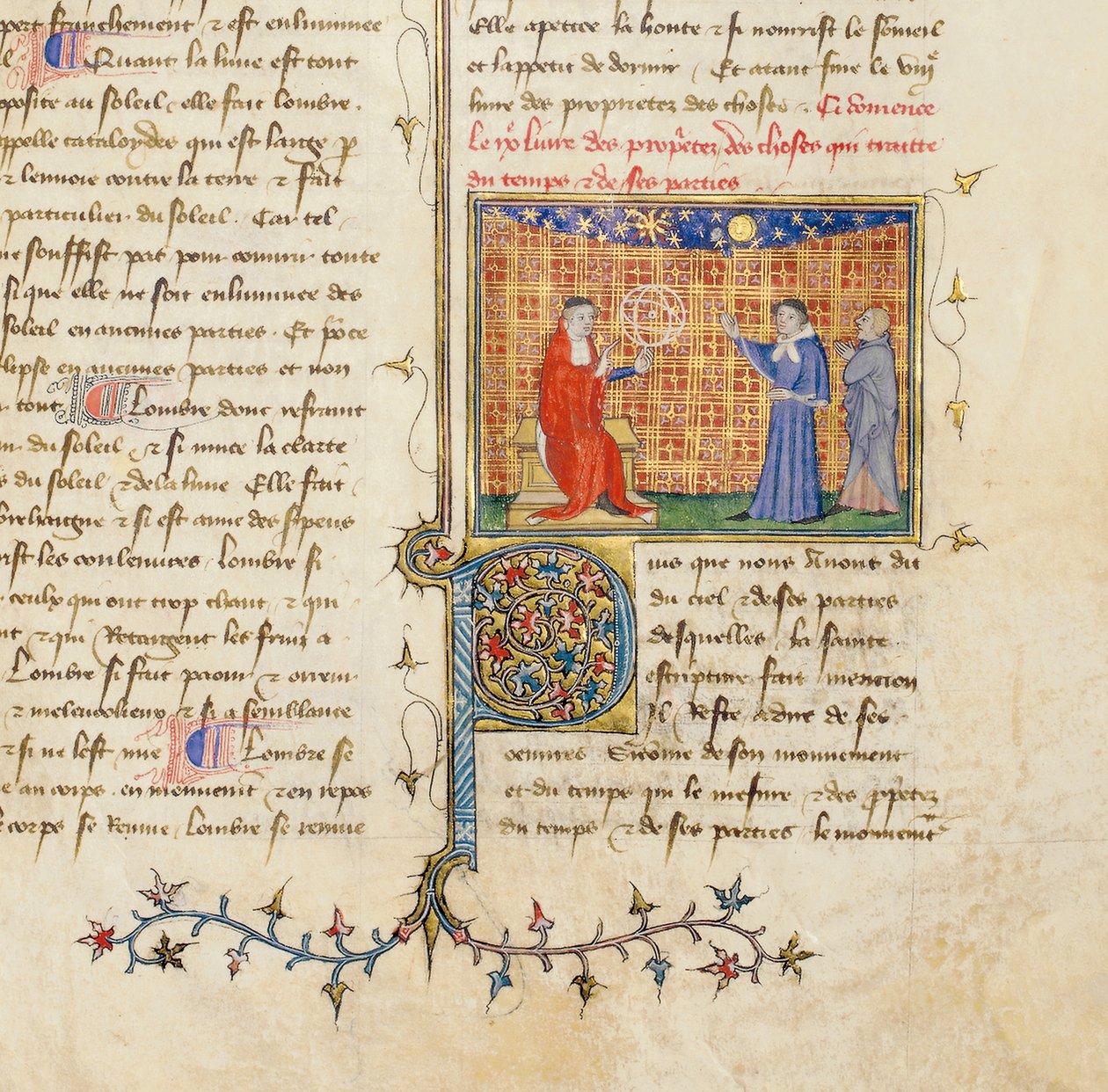 Detalje af en side fra "The Properties of Things" af Englænderen Bartholomew, i den franske oversættelse af Jean Corbechon, ca. 1390 af Pierre Remiet