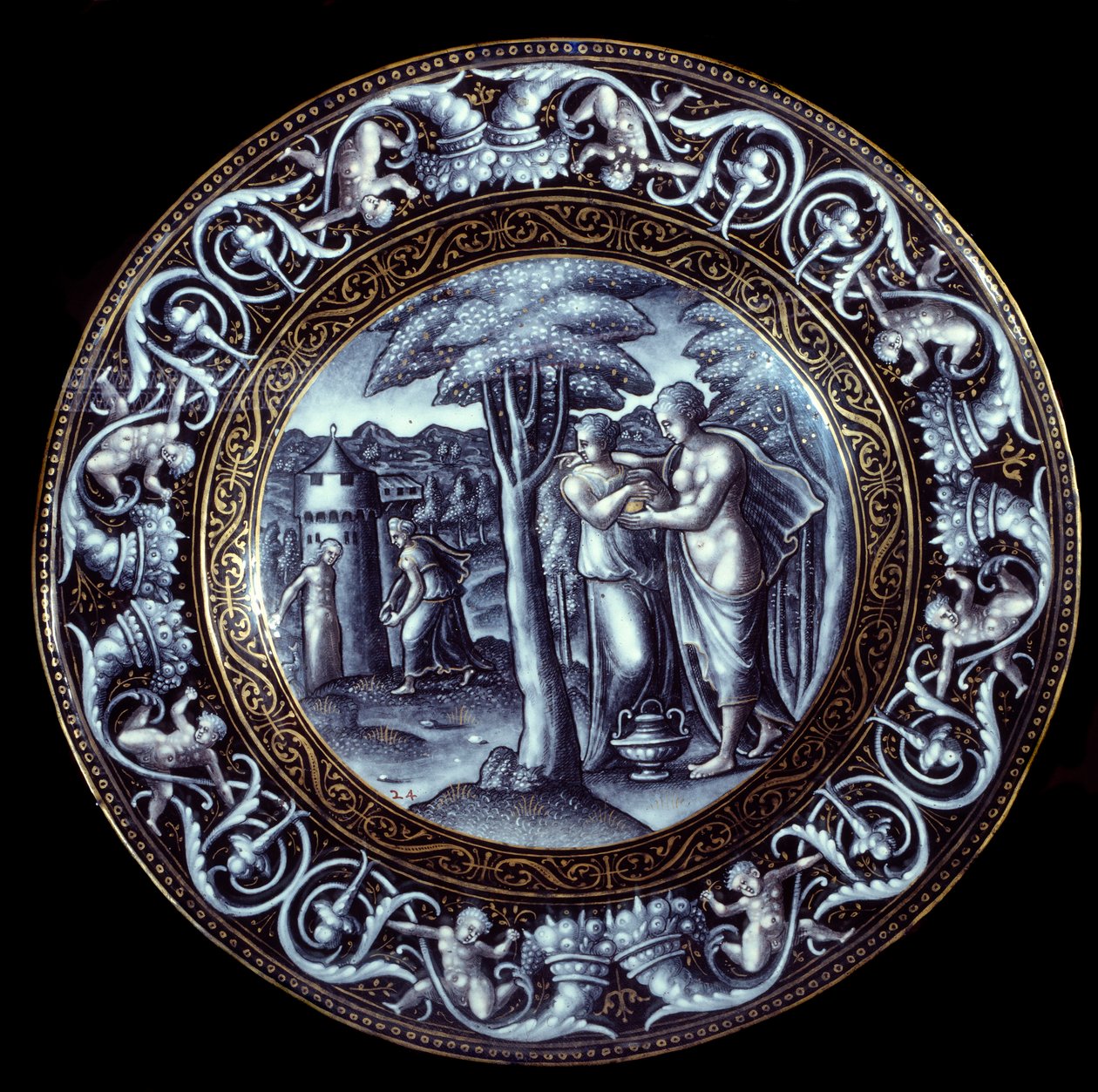 Venus og Psyche-plade i emalje malet af Pierre Reymond (1513-1584) 1500-tallet af Pierre Reymond