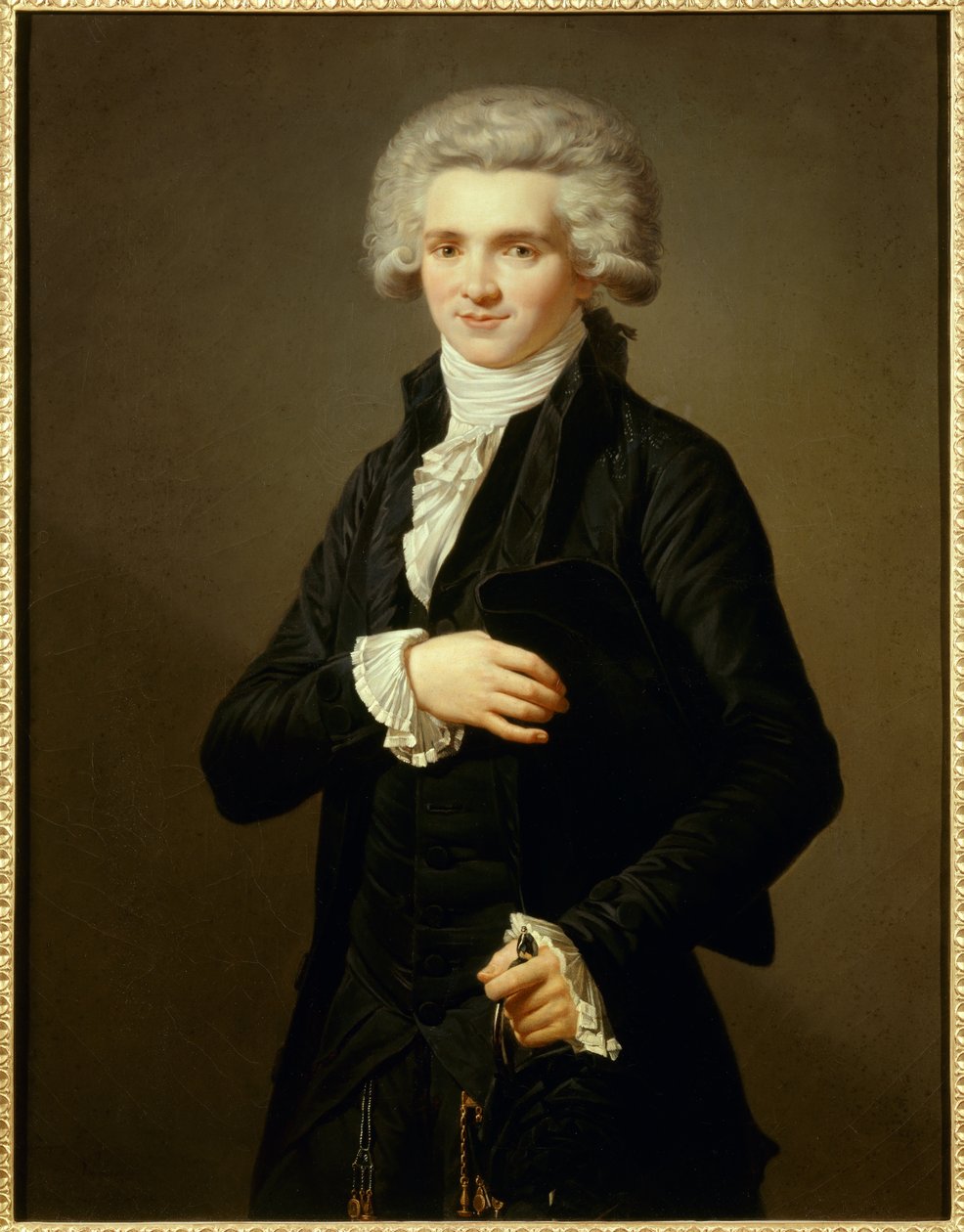 Portræt af Maximilian af Robespierre (1758-1794) traditionel i klædedragt som deputeret fra den tredje stat. Maleri af Pierre Vigneron (1789-1872) Ec. Fr. af Pierre Roch Vigneron
