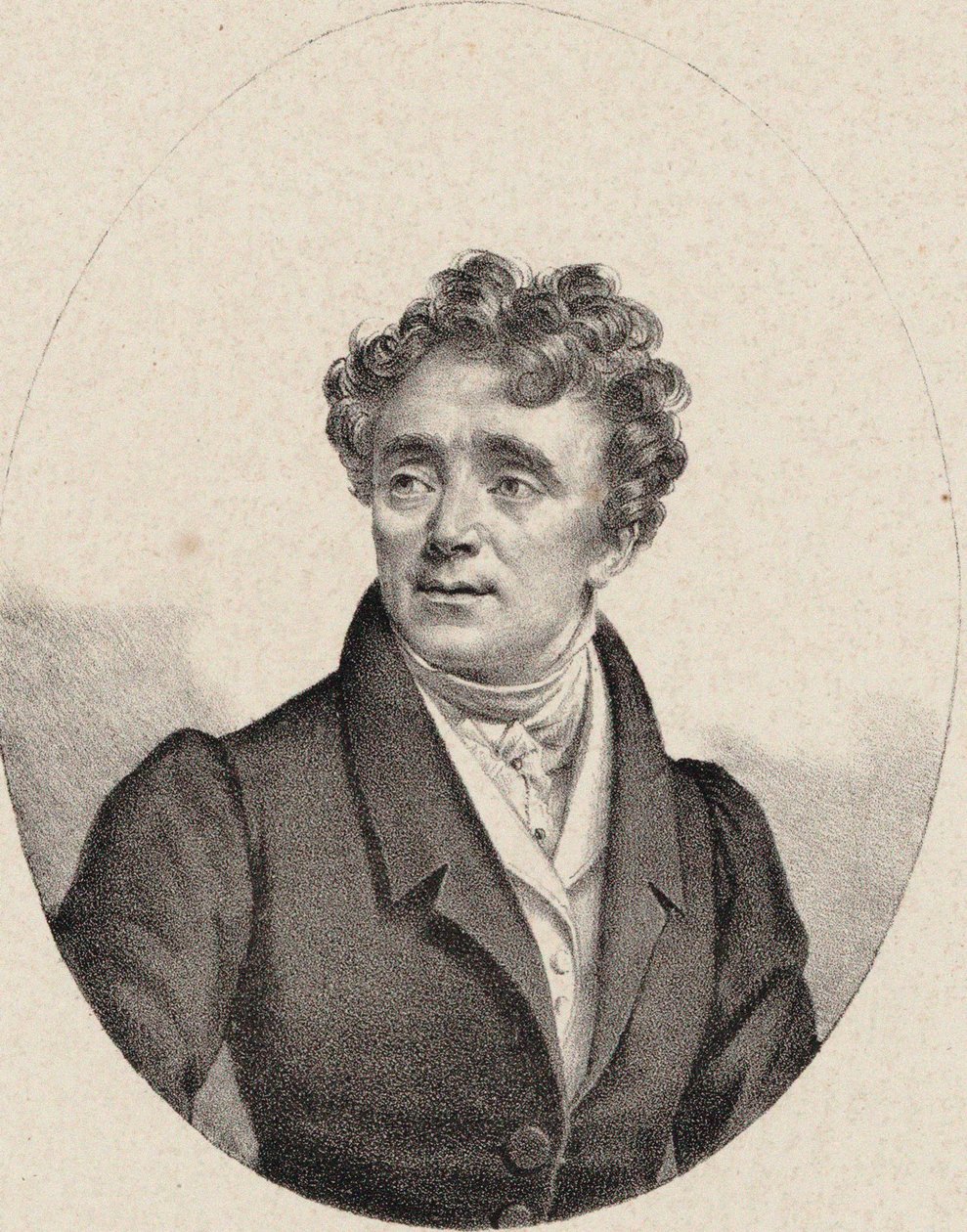Portræt af operasangeren Louis Antoine Eléonore Ponchard 1787-1866, ca 1835. af Pierre Roch Vigneron