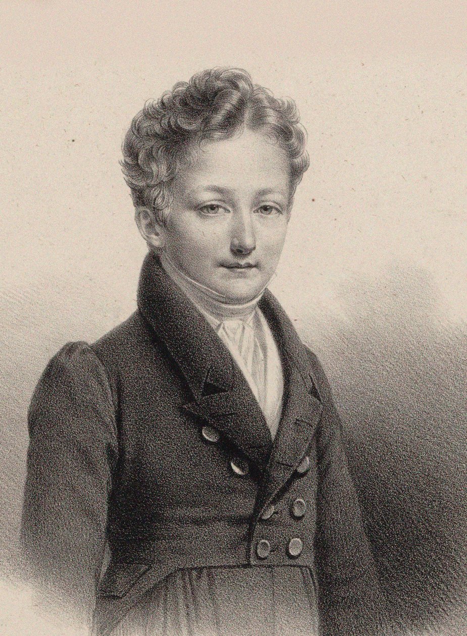Portræt af pianisten og komponisten Sigismund Thalberg 1812-1871, 1826. af Pierre Roch Vigneron