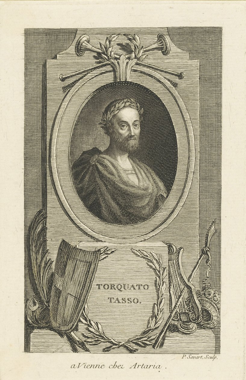 Portræt af Torquato Tasso 1544-1595, ca 1770. af Pierre Savart