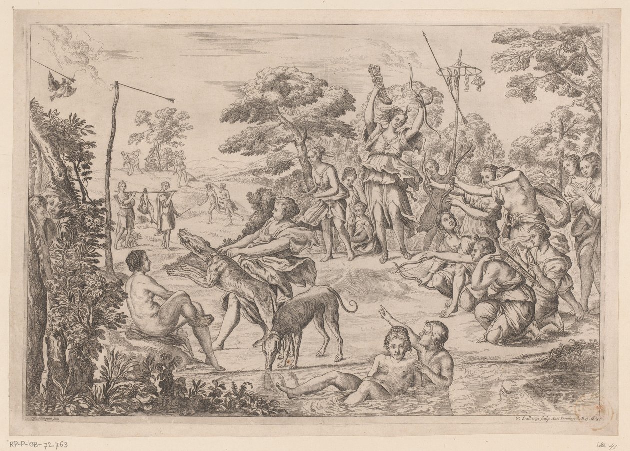 Dianas nymfer Bueskydning af Pierre Scalberge