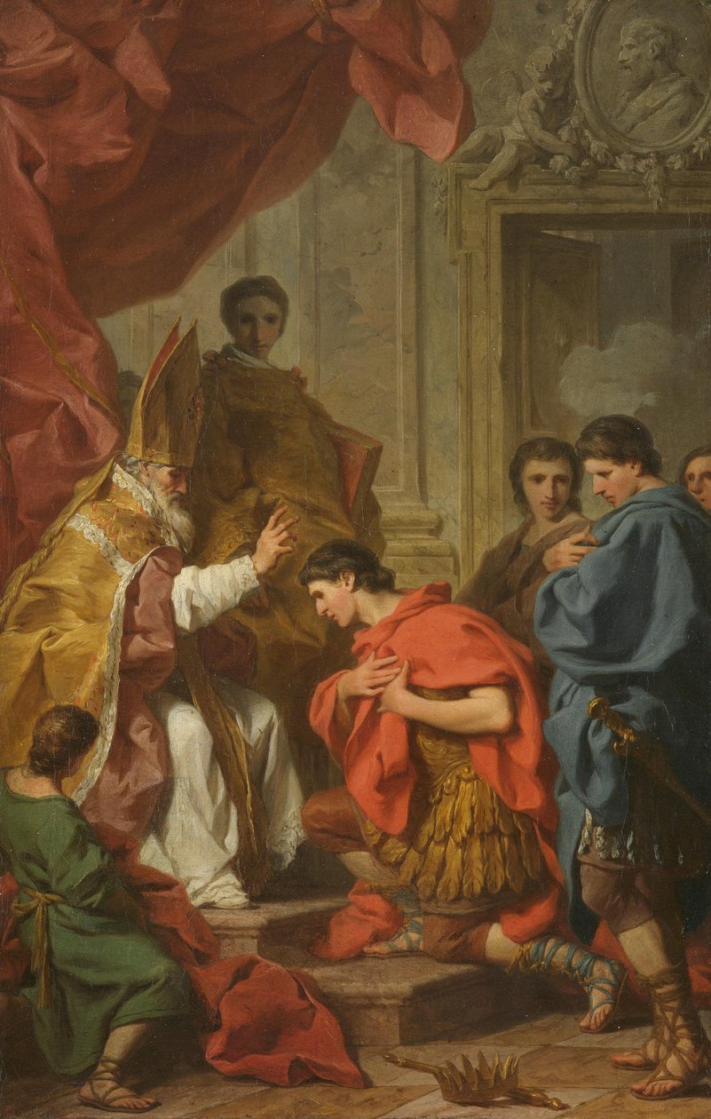 Kejser Theodosius foran den hellige Ambrosius af Pierre Subleyras
