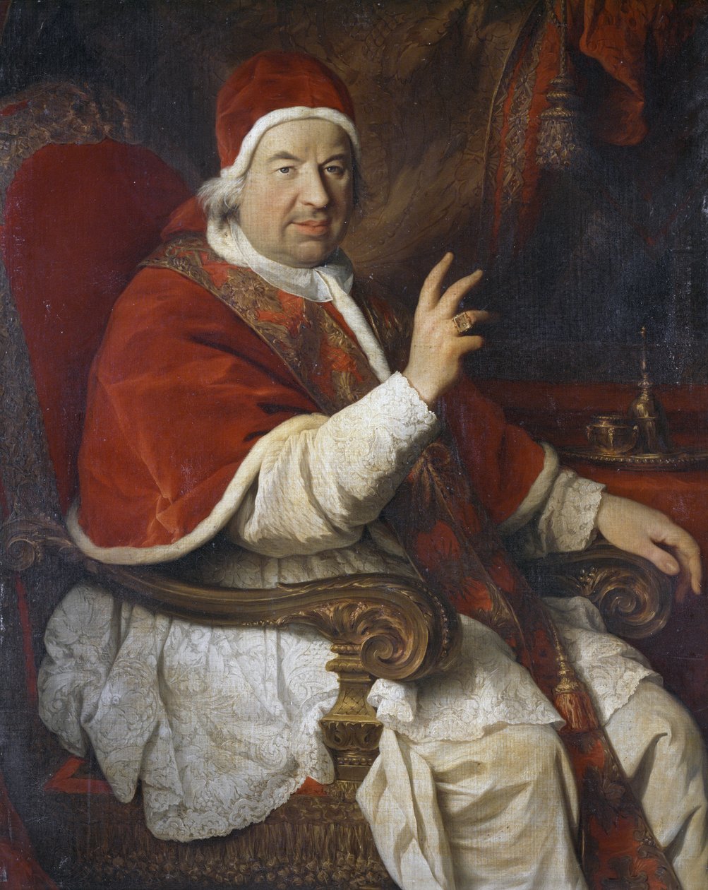 Paavi Benedictus XIV:n (1675-1758) muotokuva, Pierre Subleyrasin (1699-1749) maalaus af Pierre Subleyras